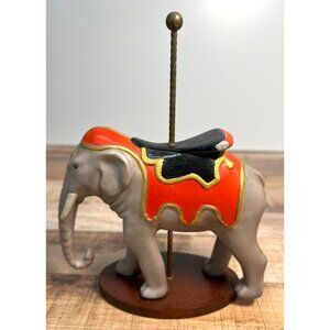 Handcrafted Elephant Figurine With Pole & Saddle Decor
